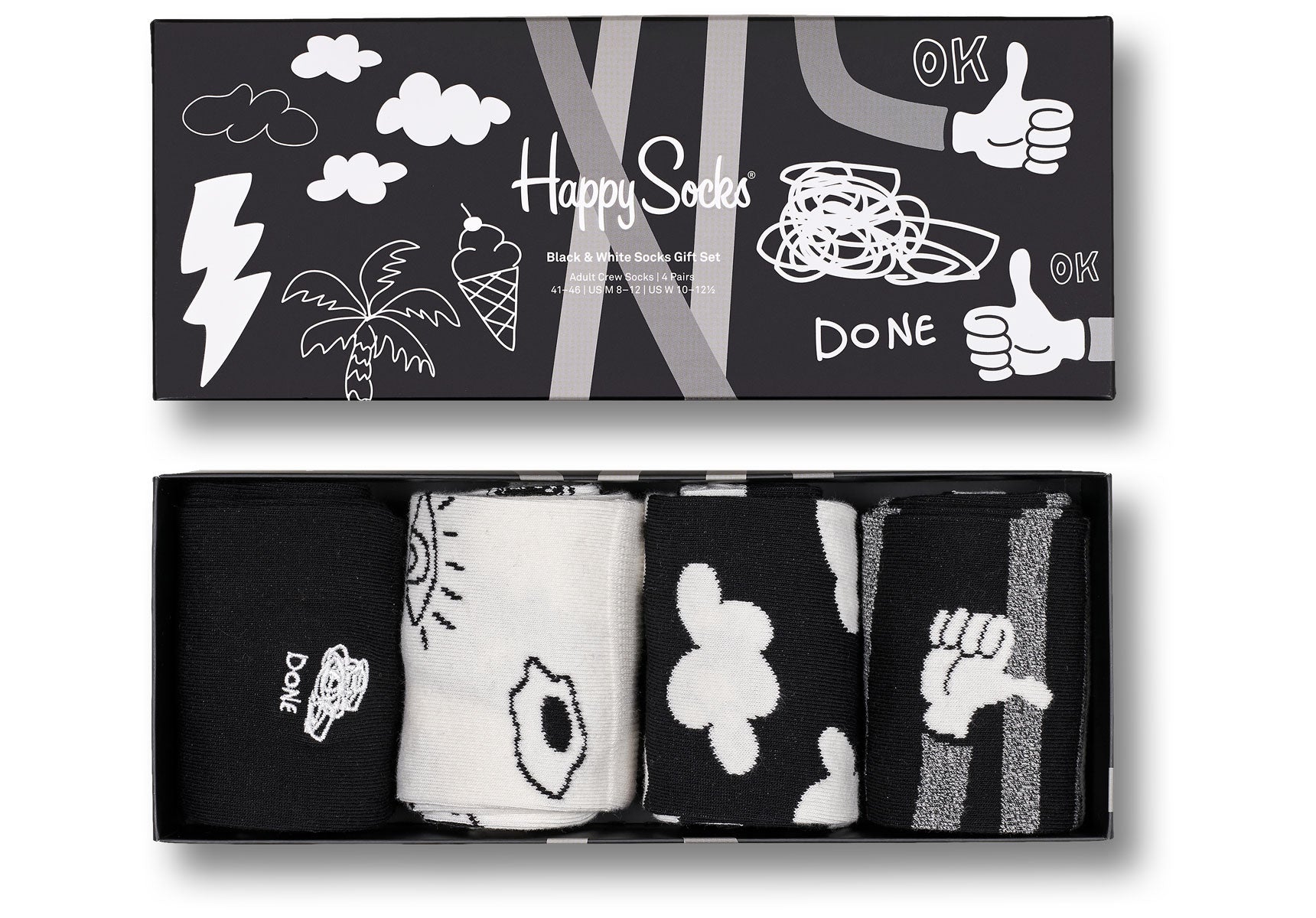 Unisex-Happy-Socks-Black-And-White-Accessories-XBWH09-9100-Black