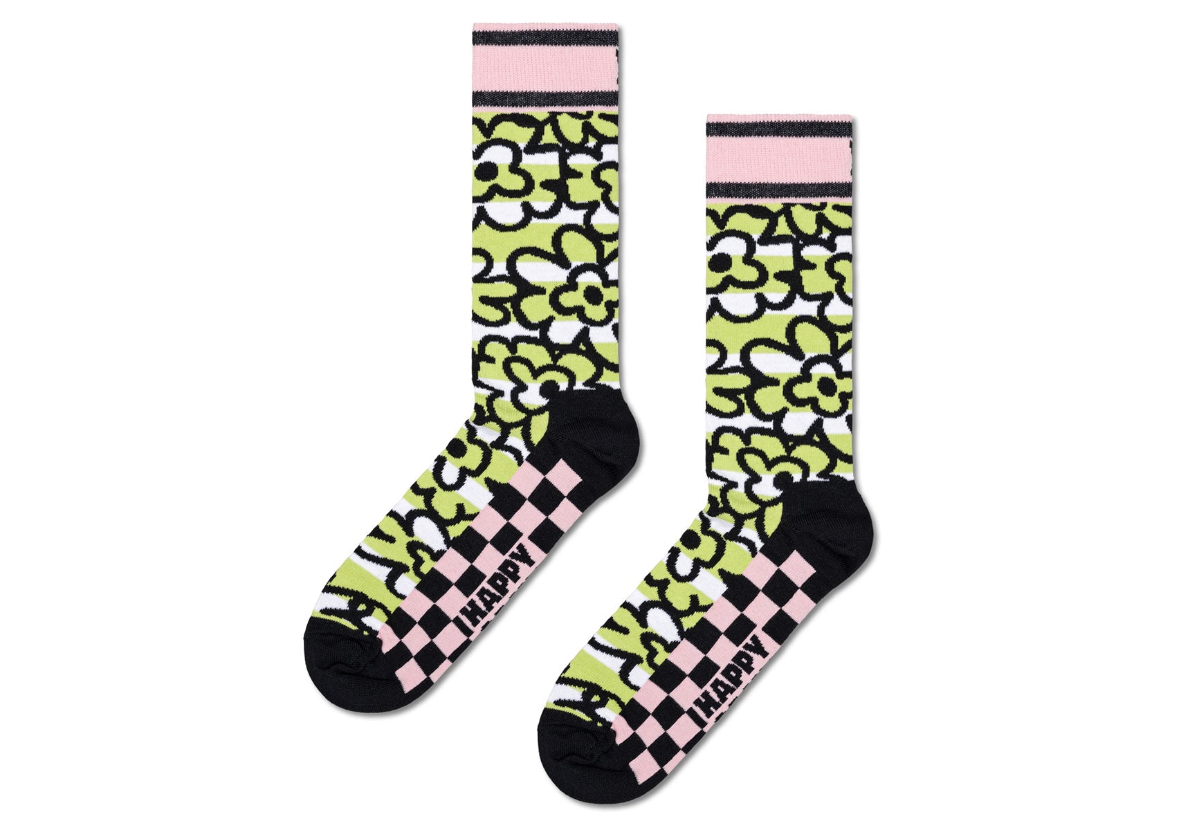 Unisex-Happy-Socks-Flow-Flower-Socks-P000734-Green