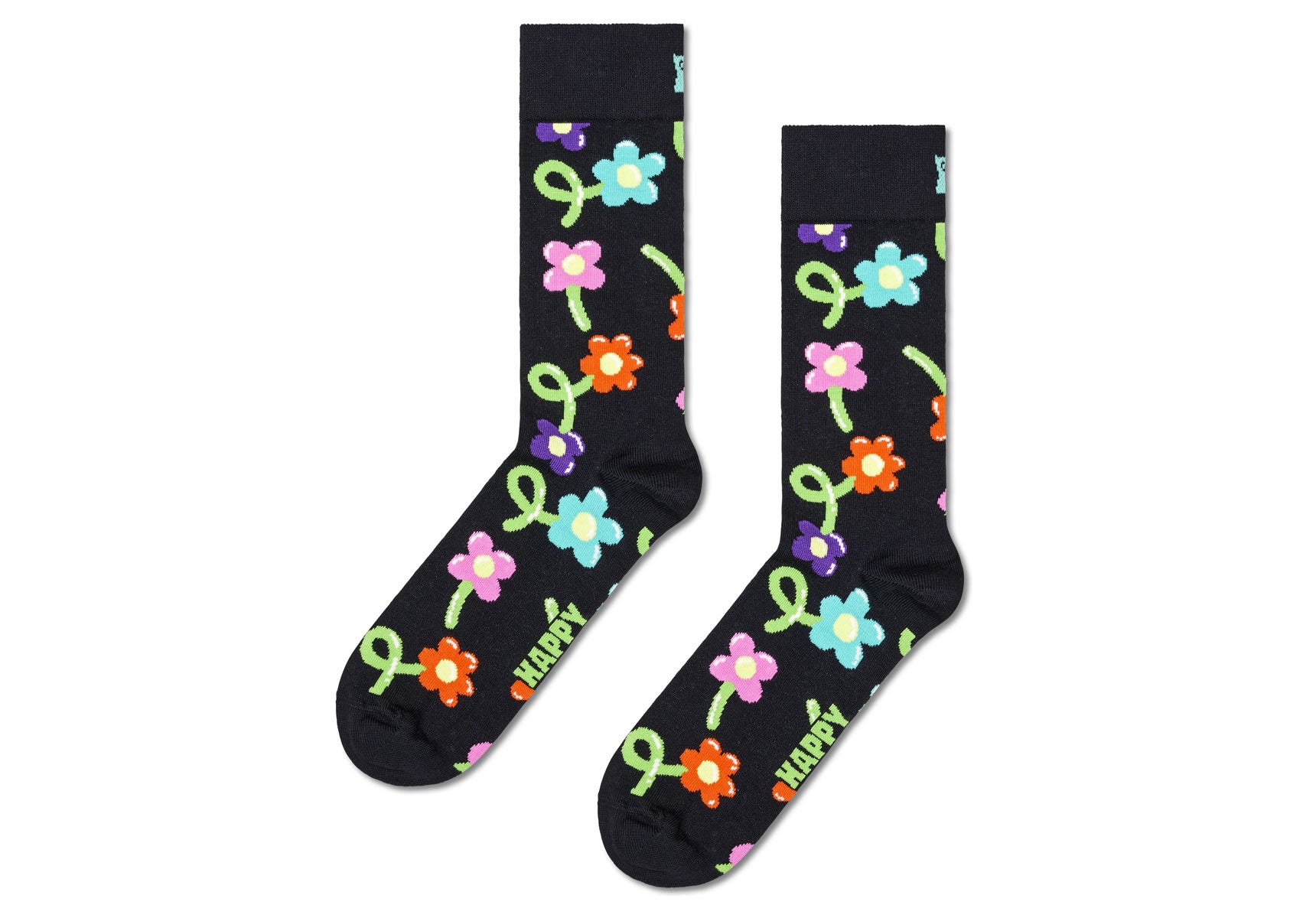 Womens-Happy-Socks-Balloon-Flower-Socks-P001556-Black